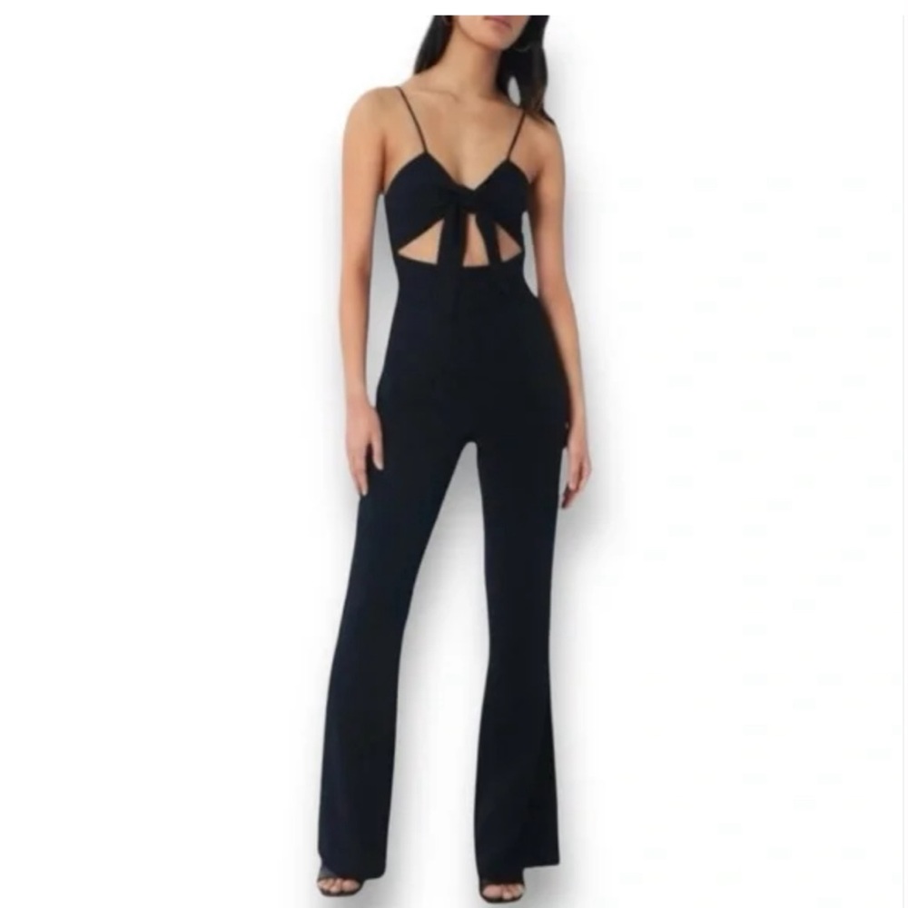 LITA by Ciara Women’s Tie Front Jumpsuit in black. NWT Sz XL